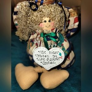Fabric Shelf Sitter Christmas Angel Doll 12" The Best Things In Life
